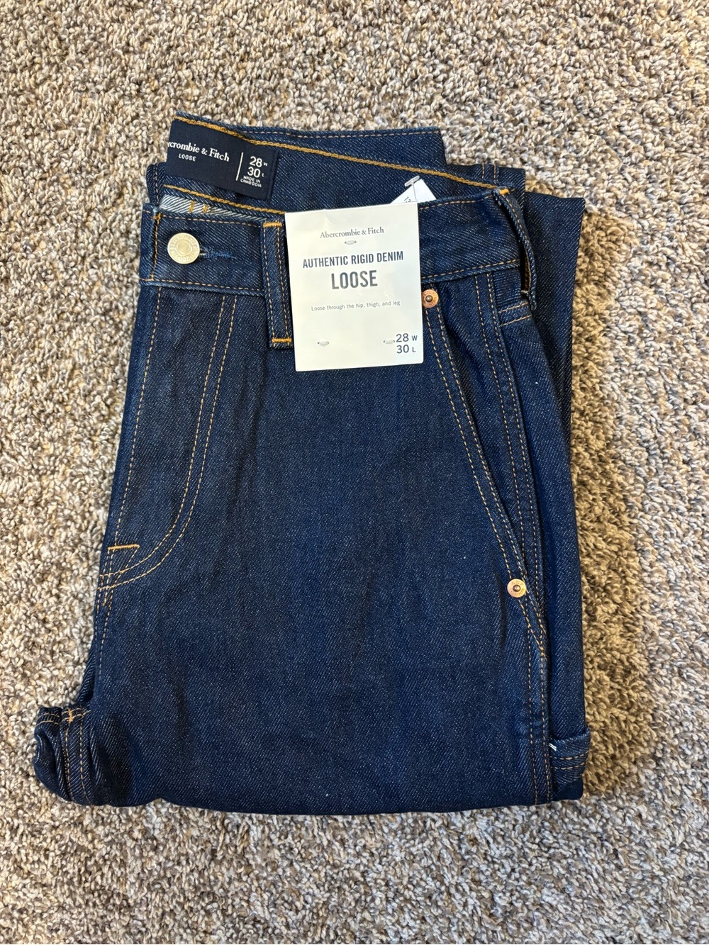 Abercrombie & Fitch Dark Indigo Loose Rigid Denim Jeans